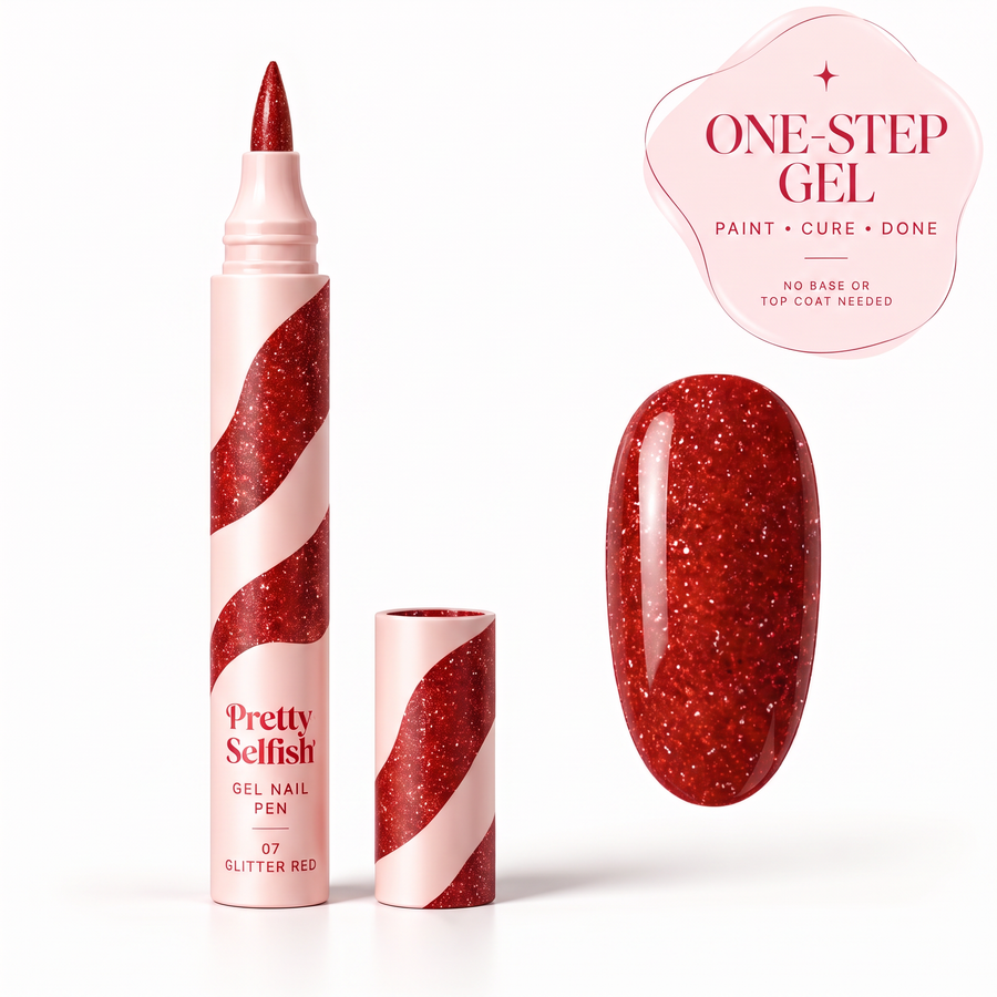 Gel Nail Pen - Glitter red