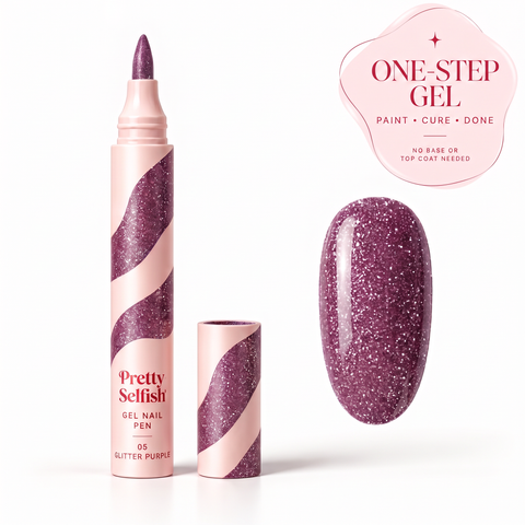 Gel Nail Pen - Glitter purple