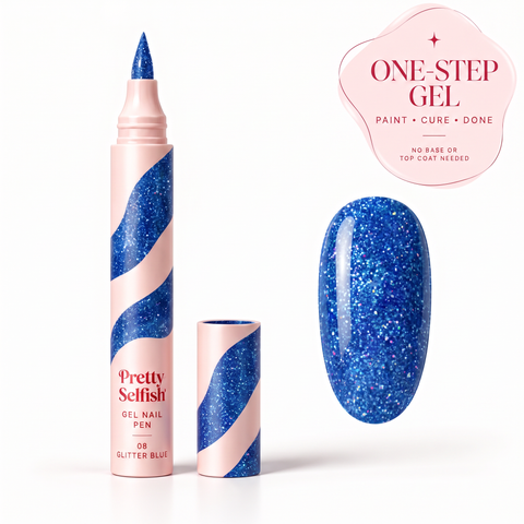 Gel Nail Pen - Glitter blue