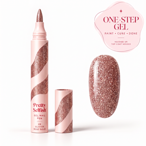 Gel Nail Pen - Glitter Rose Gold